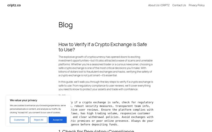 Screenshot of criptz.co