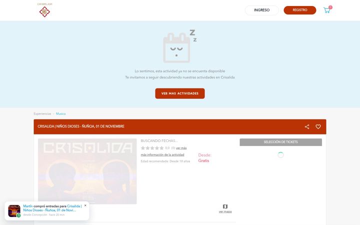 Screenshot of crisalida.cl