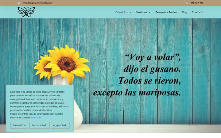 Screenshot of crisalidas.es