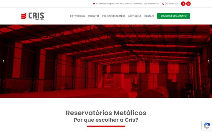 Screenshot ta' criscaixasdagua.com.br