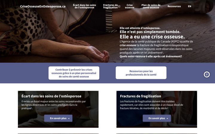 Екранна снимка на criseosseuseenosteoporose.ca