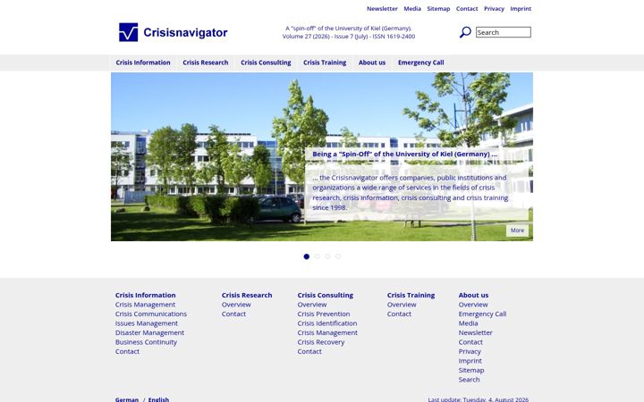 Screenshot of crisisnavigator.org