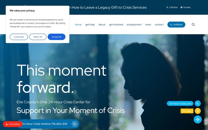 Screenshot of crisisservices.org