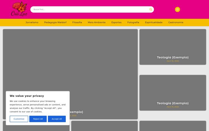 Screenshot of crisluz.blog.br