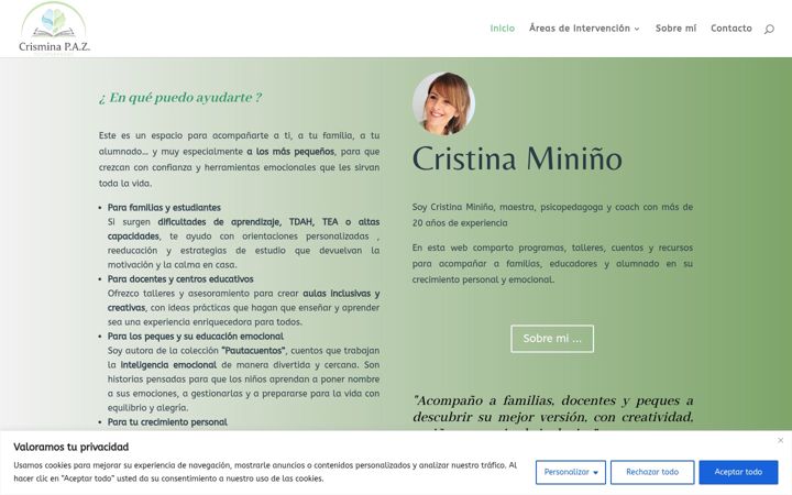 Screenshot of crisminapaz.com