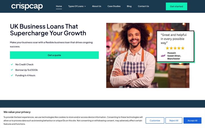 Screenshot ta' crispcap.co.uk