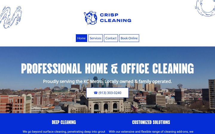 Screenshot of crispcleaningkc.com