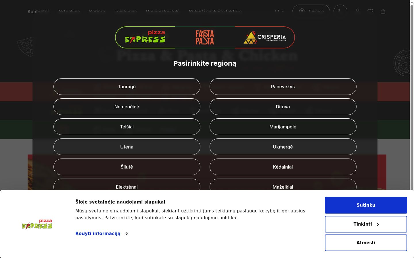 Screenshot del banner di consenso mostrato prima di qualsiasi interazione