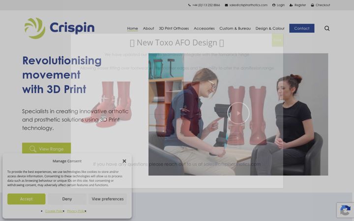 Screenshot of crispinorthotics.com