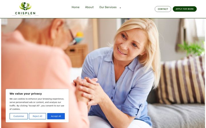 Screenshot ta' crisplenhealthcare.co.uk