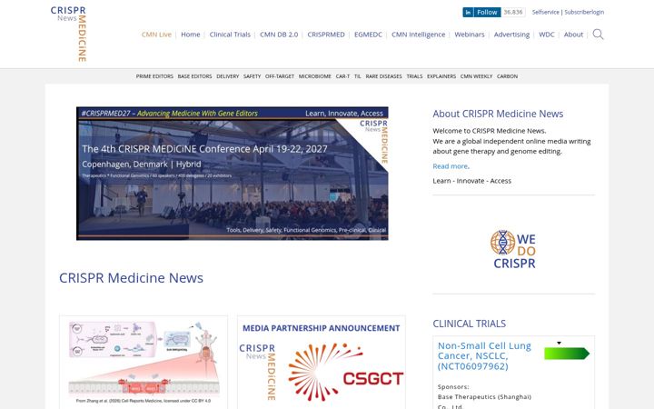 Screenshot of crisprmedicinenews.com