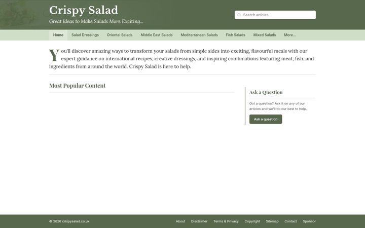 Screenshot of crispysalad.co.uk