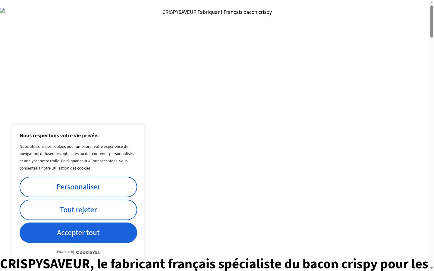 Screenshot of the consent banner shown before any interaction