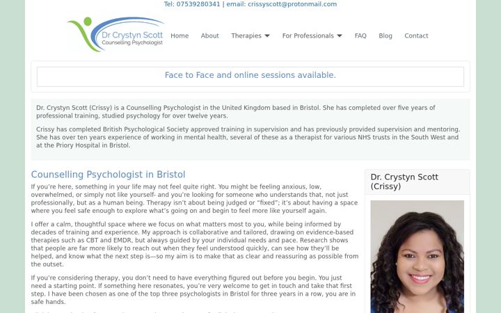 Screenshot ta' crissyscott.co.uk