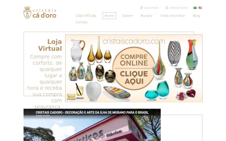 Capture d'écran de cristaiscadoro.com.br