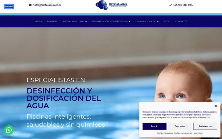 Screenshot of cristalaqua.com
