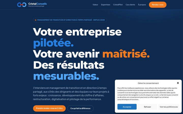 Screenshot of cristalconseils.fr