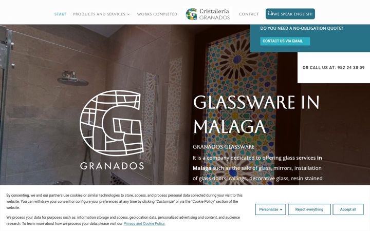 Screenshot of cristaleriagranados.com