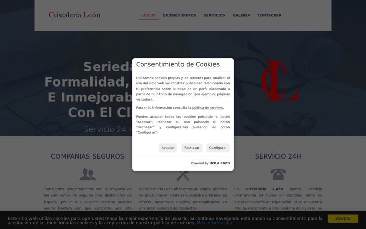 Screenshot of cristalerialeon.es