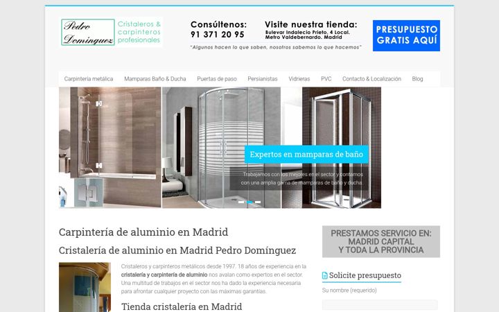 Screenshot of cristaleriayaluminio.com
