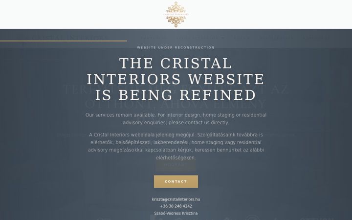 Screenshot of cristalinteriors.hu
