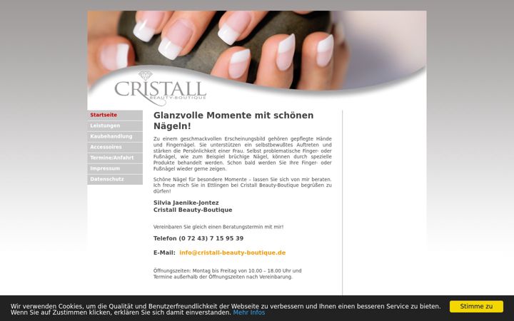 Screenshot of cristall-beauty-boutique.de