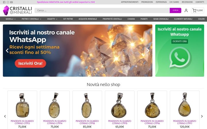 Screenshot of cristallieminerali.com