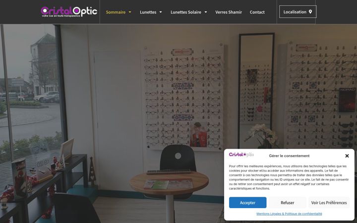 Ekrānuzņēmums no cristaloptic.fr