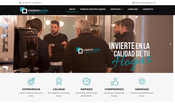 Screenshot of cristalumgandia.info