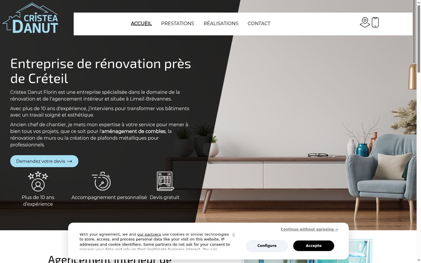 Sutikimo reklamjuostės, rodytos prieš bet kokią sąveiką, ekrano kopija