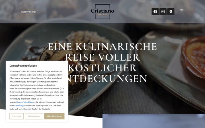 Screenshot of cristiano-tapas.de