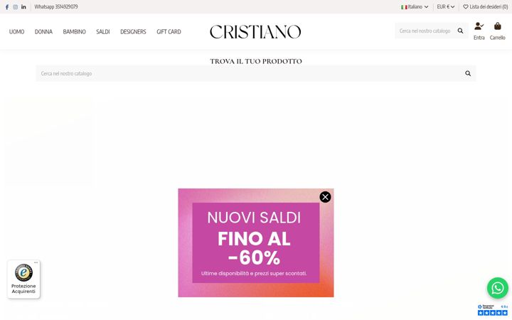 Zrzut ekranu cristianocalzature.it