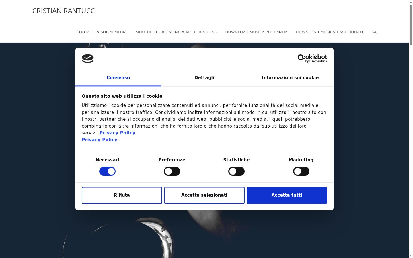 Screenshot του banner συγκατάθεσης που εμφανίστηκε πριν από οποιαδήποτε αλληλεπίδραση