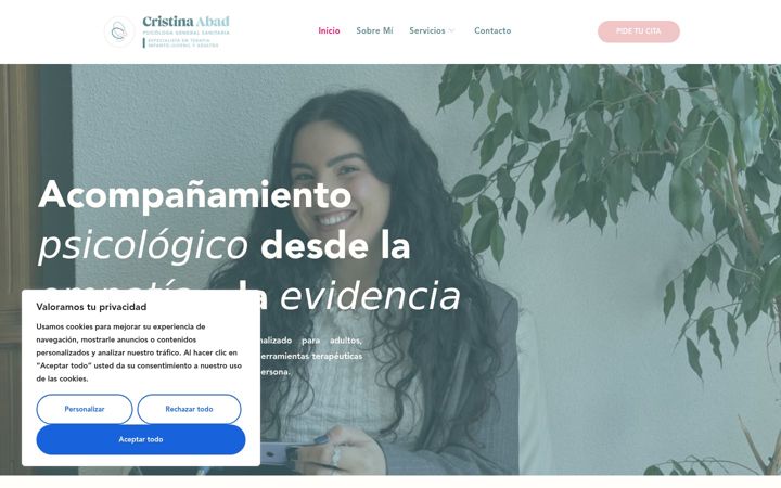 Screenshot of cristinaabadpsicologia.es