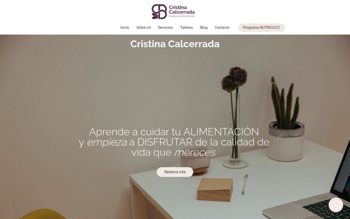 Screenshot of cristinacalcerradanutricion.com