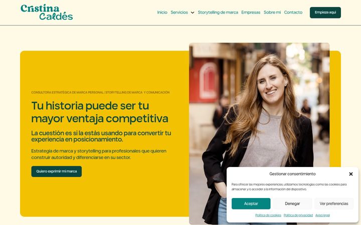 Screenshot of cristinacaldes.com