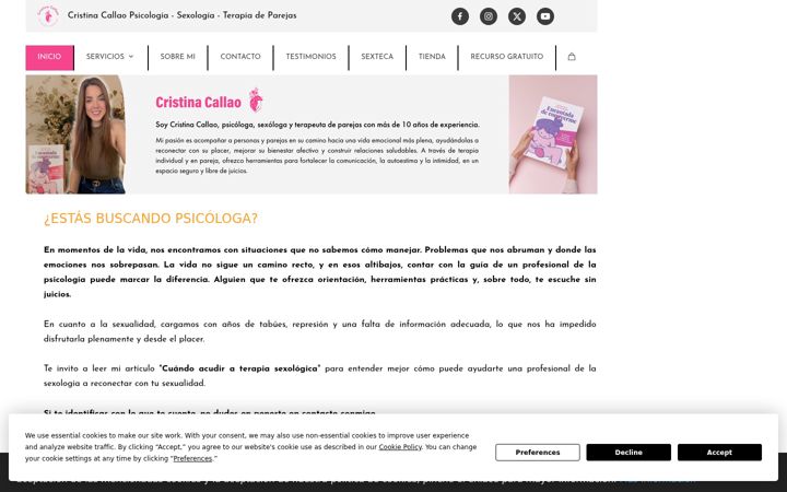 Screenshot of cristinacallao.es