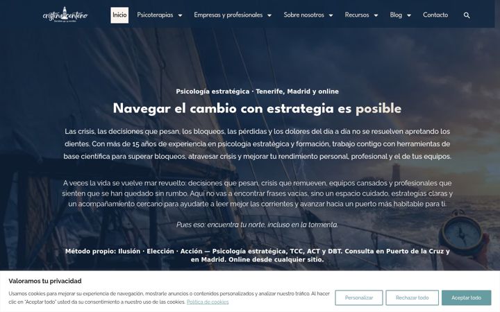 Screenshot of cristinacenteno.com