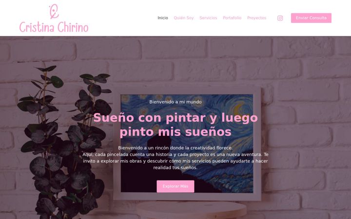 Screenshot of cristinachirinoart.com
