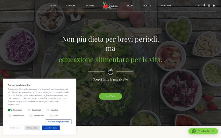 Ekrano kopija cristinacolombodietista.it