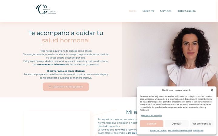 Screenshot of cristinacorderonutricion.com