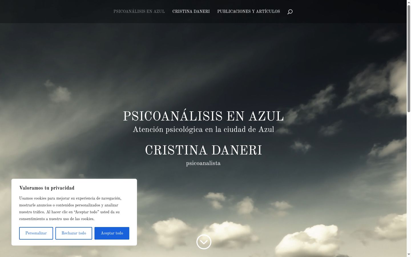 Screenshot del banner di consenso mostrato prima di qualsiasi interazione