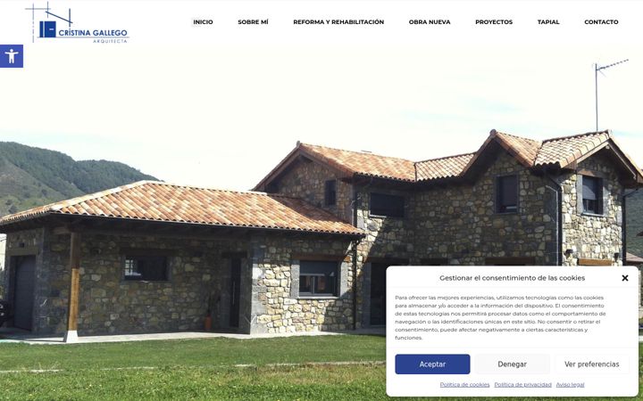 Screenshot of cristinagallegoarquitecta.com
