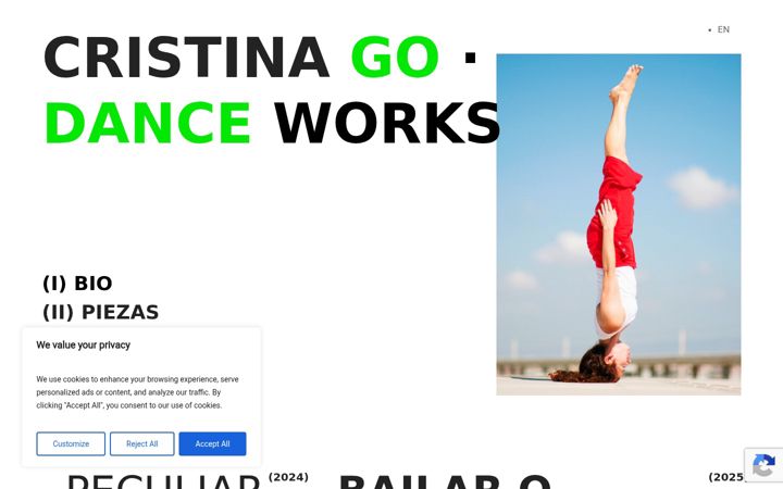 Screenshot of cristinagodance.com