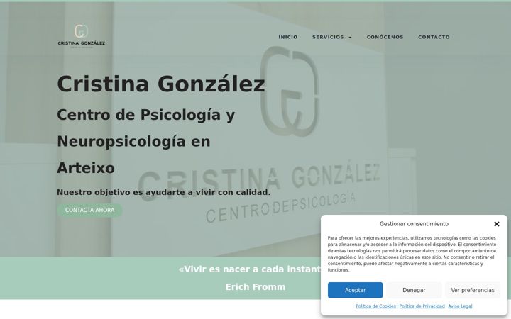 Zrzut ekranu cristinagonzalezneuropsicologa.es