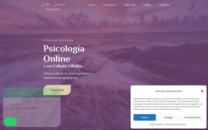 Zrzut ekranu cristinagonzalezpsicologia.es