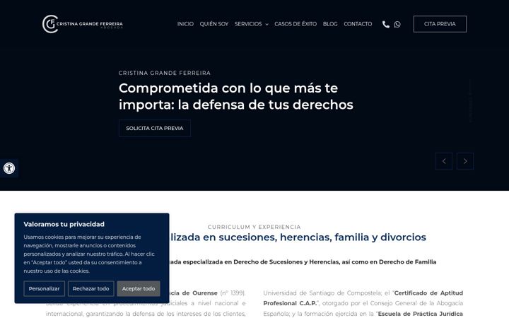 Screenshot of cristinagrandeabogada.com