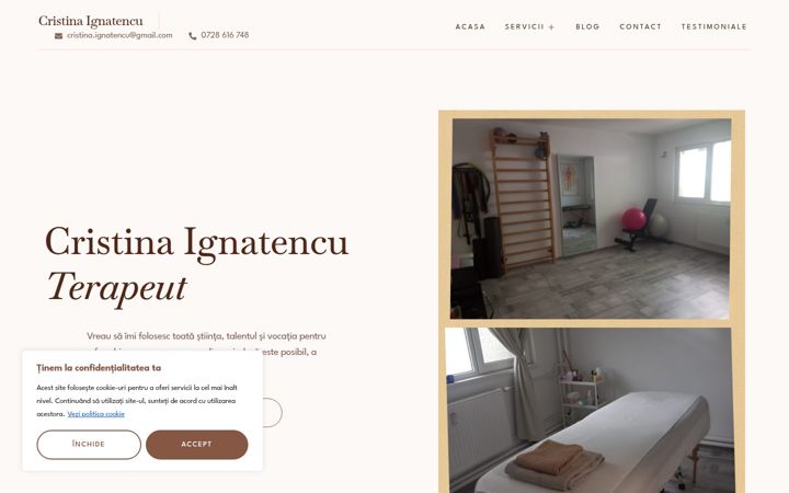 Screenshot of cristinaignatencu.ro