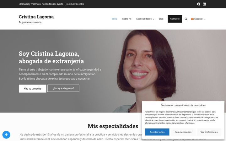 Screenshot of cristinalagoma.com