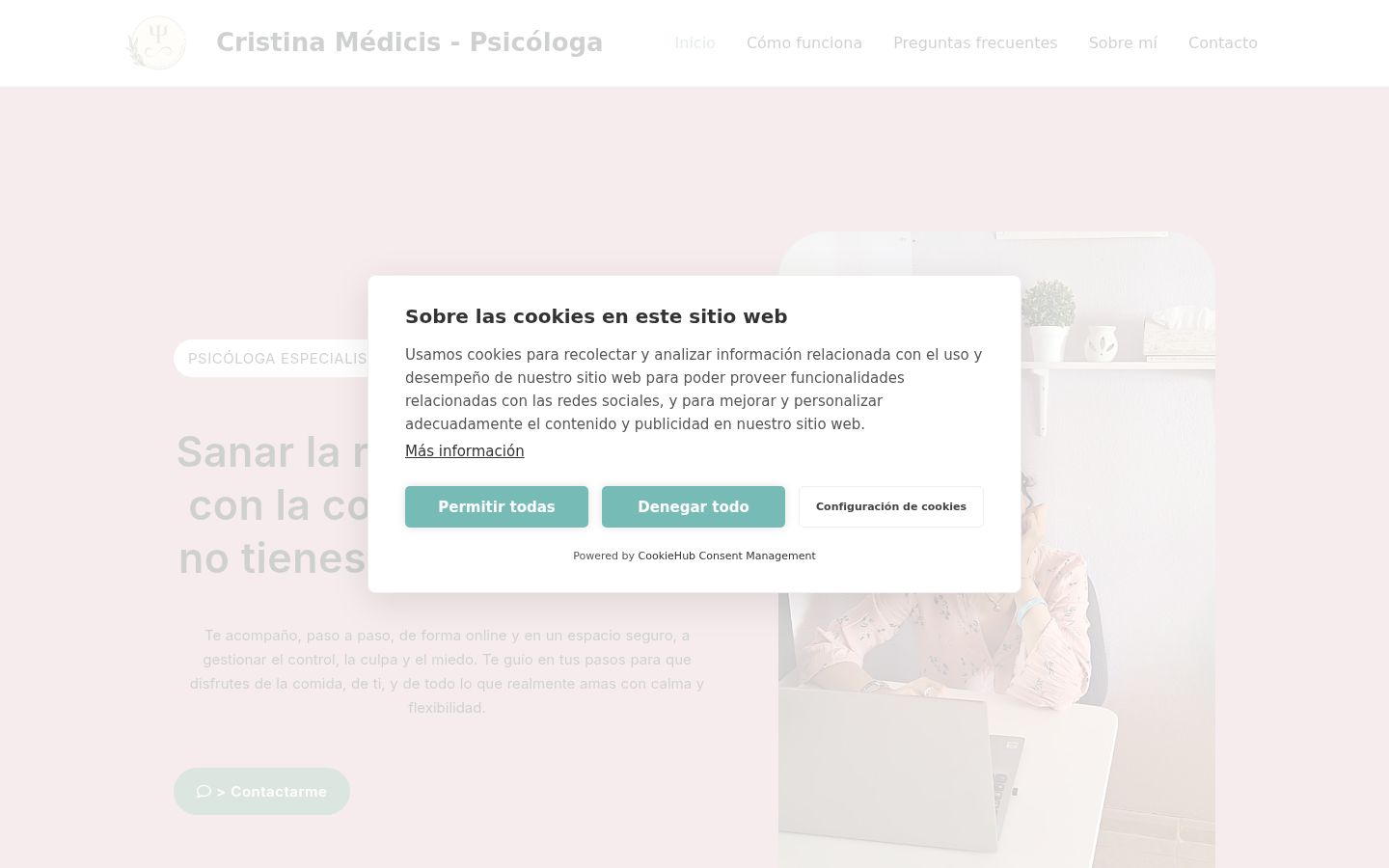 Screenshot del banner di consenso mostrato prima di qualsiasi interazione